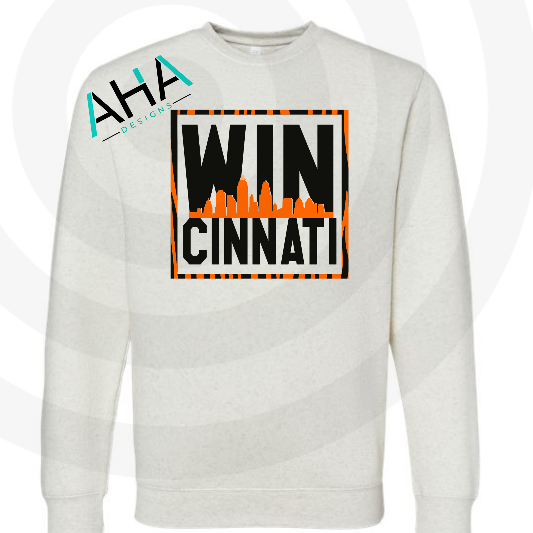 WINCINNATI Crew Sweatshirt  (Gray/White)