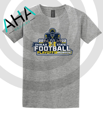 Monroe Hornets 2022 Football Playoffs  T-shirt (Gray/White/Gold/Navy)