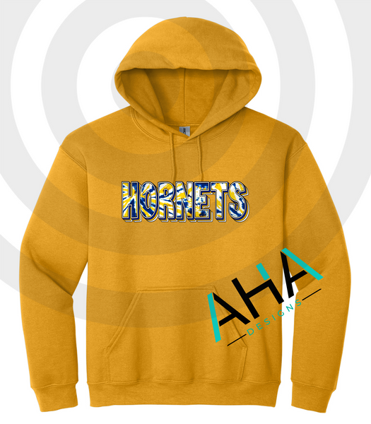 BLUE & GOLD DAY [PRE-ORDER] Tie Dye Hornets Hoodie (Navy/Gray/White/Gold)