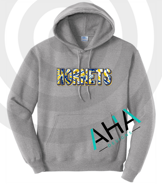 BLUE & GOLD DAY [PRE-ORDER] Tie Dye Hornets Hoodie (Navy/Gray/White/Gold)