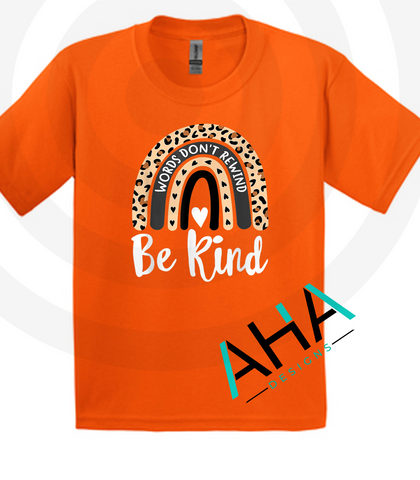 Words Don't Rewind Rainbow Orange Tee [Unity Day Bullying Awareness]