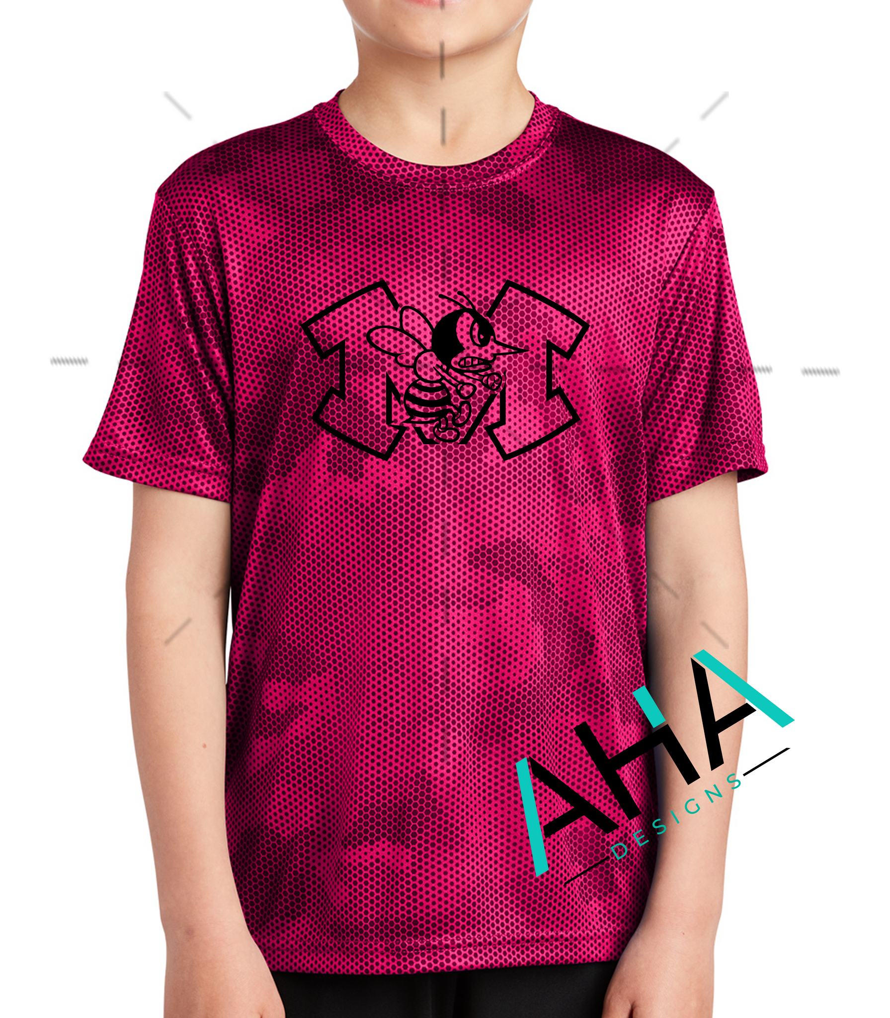 [PRE-ORDER] YOUTH Pink CamoHex Monroe Hornets T-shirt